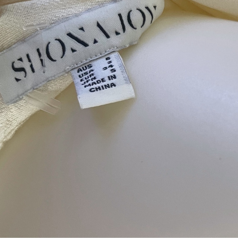 Shona Joy Sateen Cream Halter Dress Party Wedding View 3